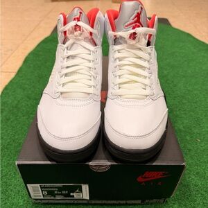 Nike 2020 New Jordan 5 Retro Fire Red Tongue